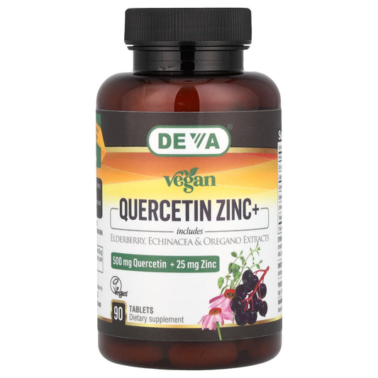Vegan Quercetin & Zinc Dietary Supplement - 90 Tablets by Deva - Image 1