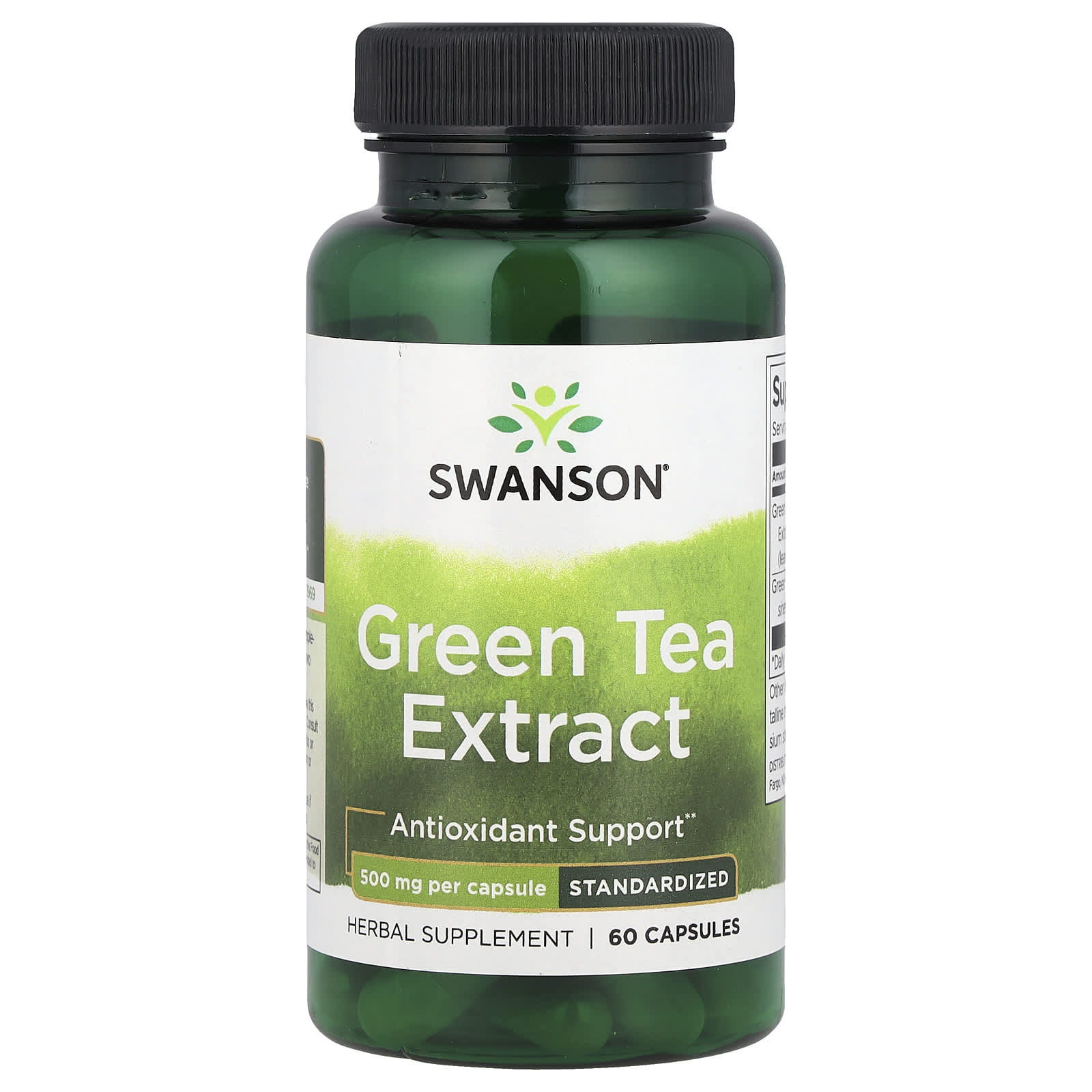 Swanson, Green Tea Extract, 500 mg, 60 Capsules - Image 1