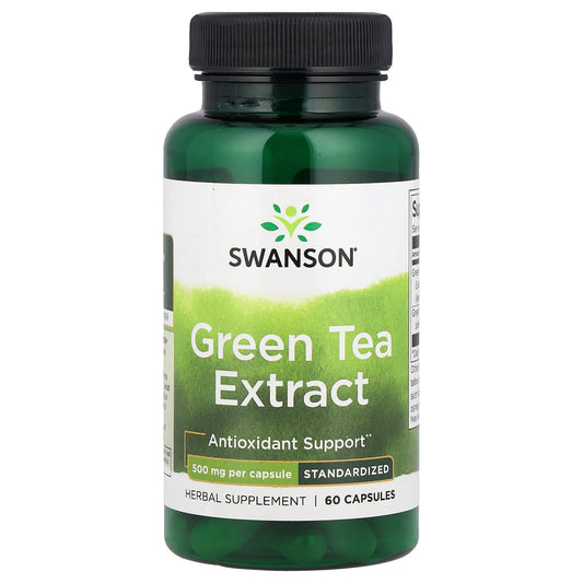 Swanson, Green Tea Extract, 500 mg, 60 Capsules - Image 1
