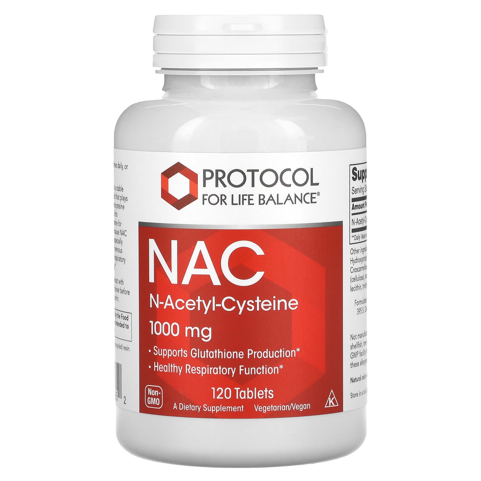 Protocol for Life Balance, NAC, 1,000 mg, 120 Tablets - Image 1