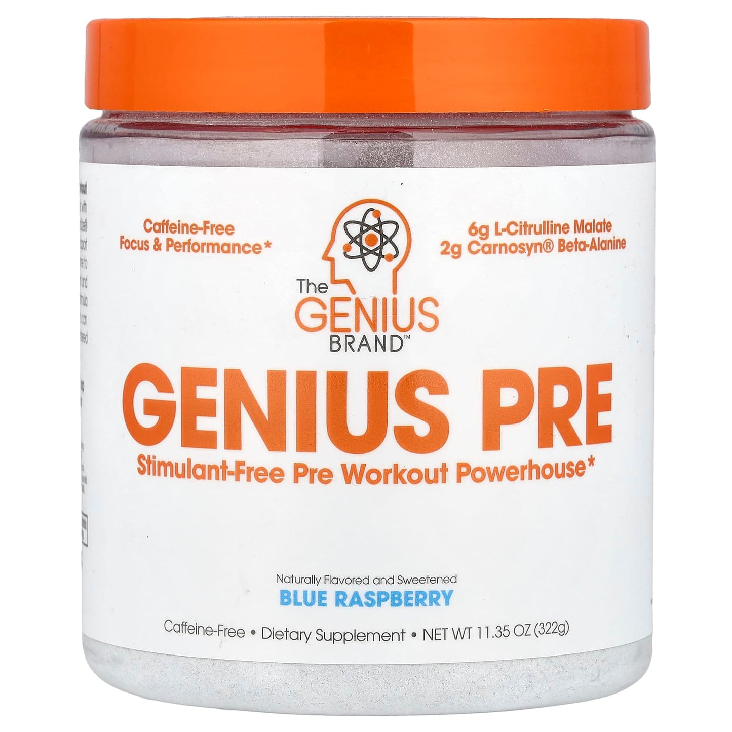 The Genius Brand, Genius Pre, Blue Raspberry, 11.35 oz (322 g) - Image 1
