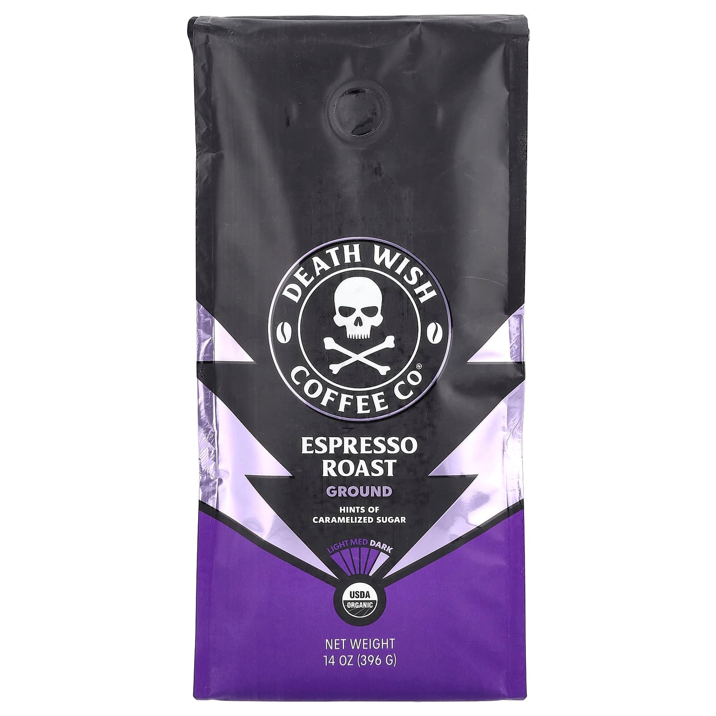 Death Wish Espresso Roast Coffee, 14 oz, USDA Organic, Fair Trade - Image 1