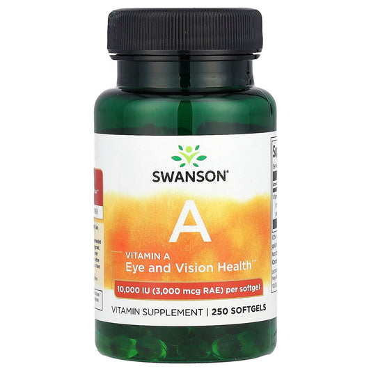 Swanson, Vitamin A, 10,000 IU (3,000 mcg RAE), 250 Softgels - Image 1