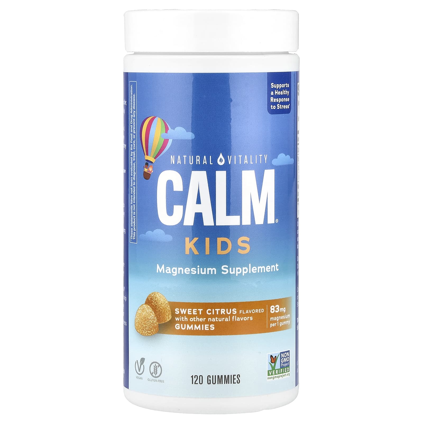 Natural Vitality, CALM®, Kids Gummies, Sweet Citrus, 83 mg, 120 Gummies - Image 1