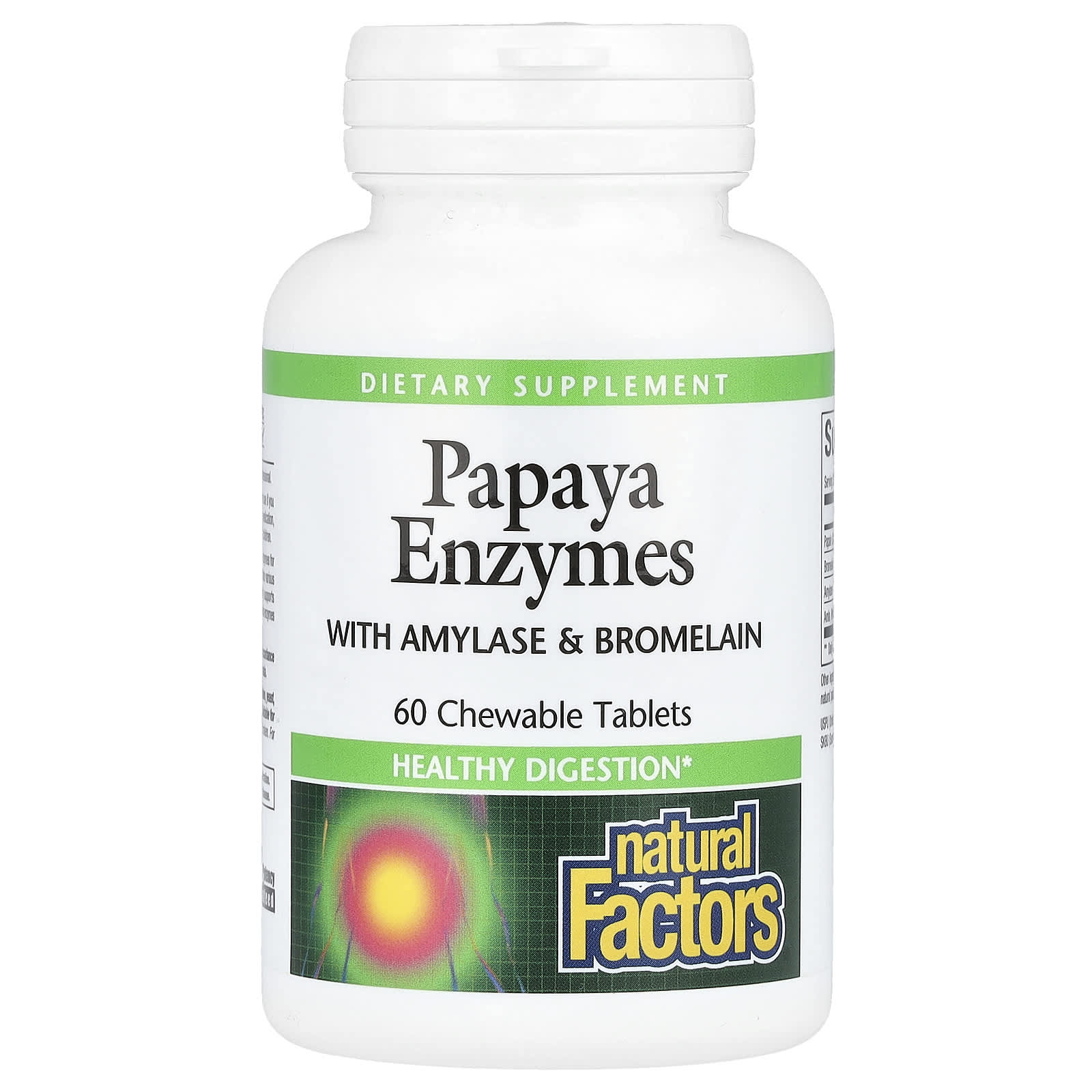 Natural Factors, Papaya Enzymes with Amylase & Bromelain, 60 Chewable Tablets - Image 1