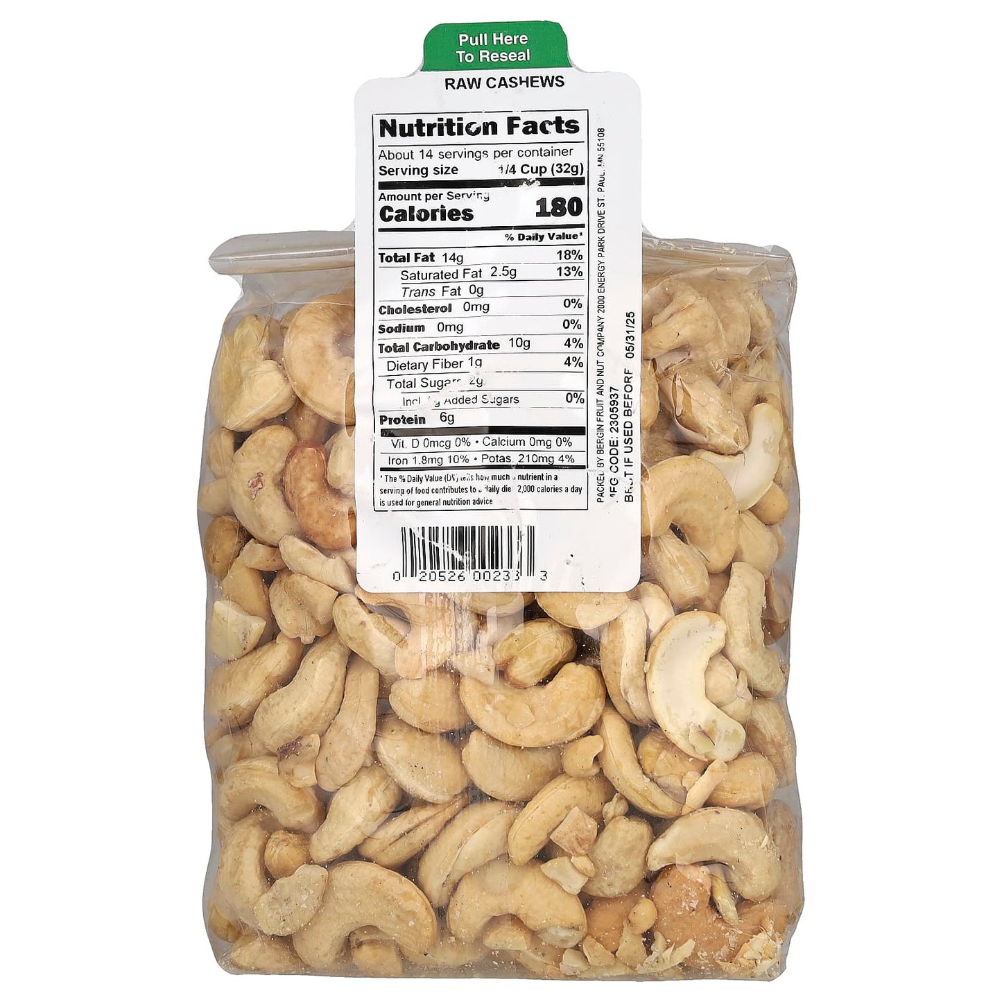 Raw Cashews by Bergin Fruit and Nut Company, 16 oz (454g) - Image 2