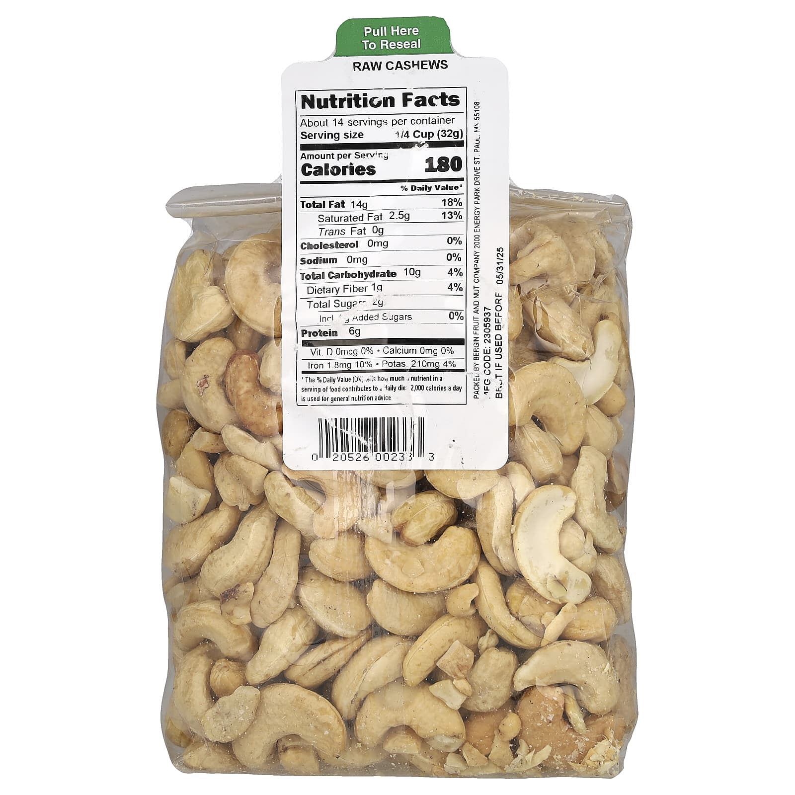 Raw Cashews by Bergin Fruit and Nut Company, 16 oz (454g) - Image 2