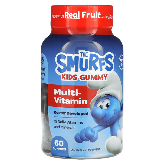 The Smurfs, Kids Gummy, Multi-Vitamin, Ages 3+, Smurf Berry, 60 Gummies - Image 1