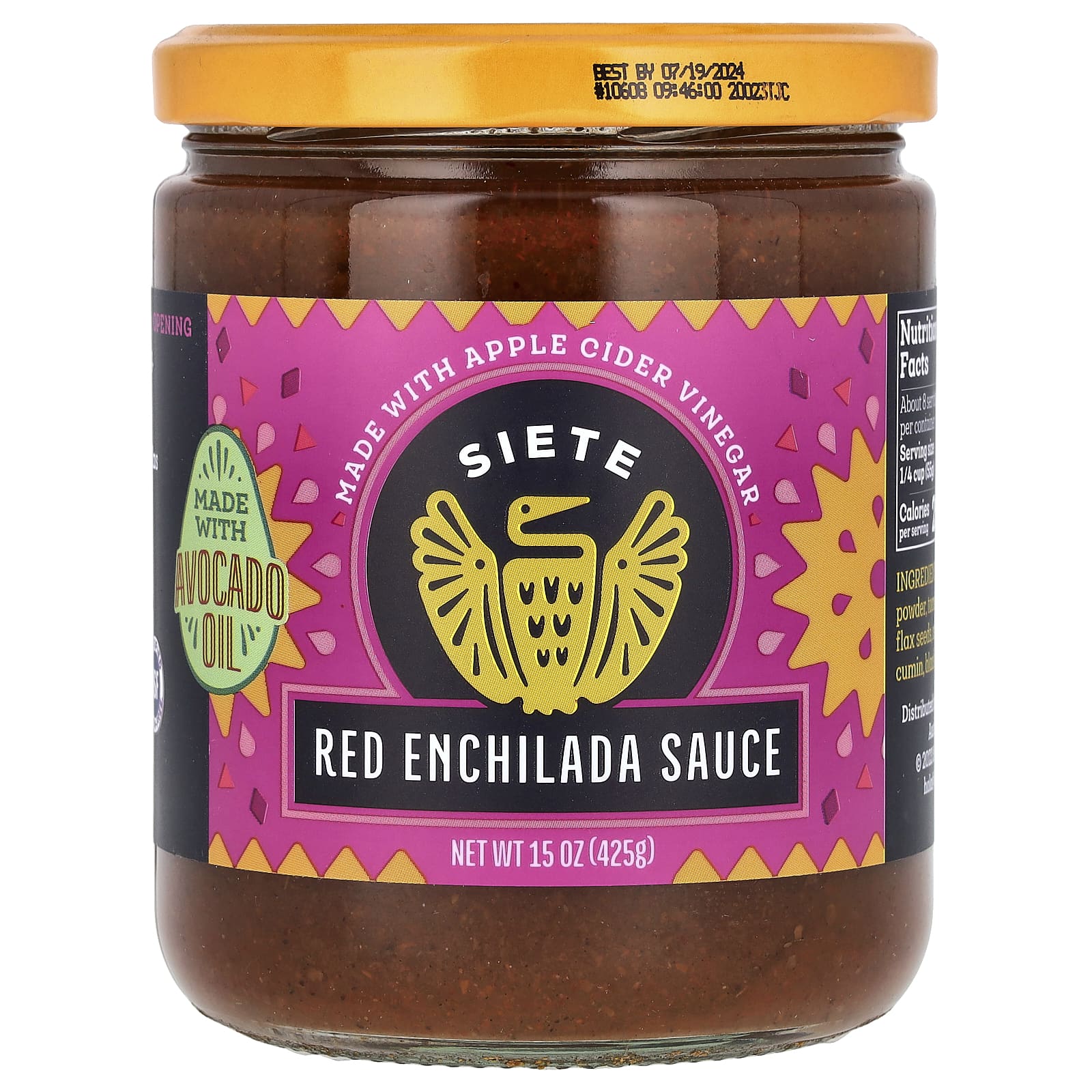 Siete, Red Enchilada Sauce, 15 oz (425 g) - Image 1