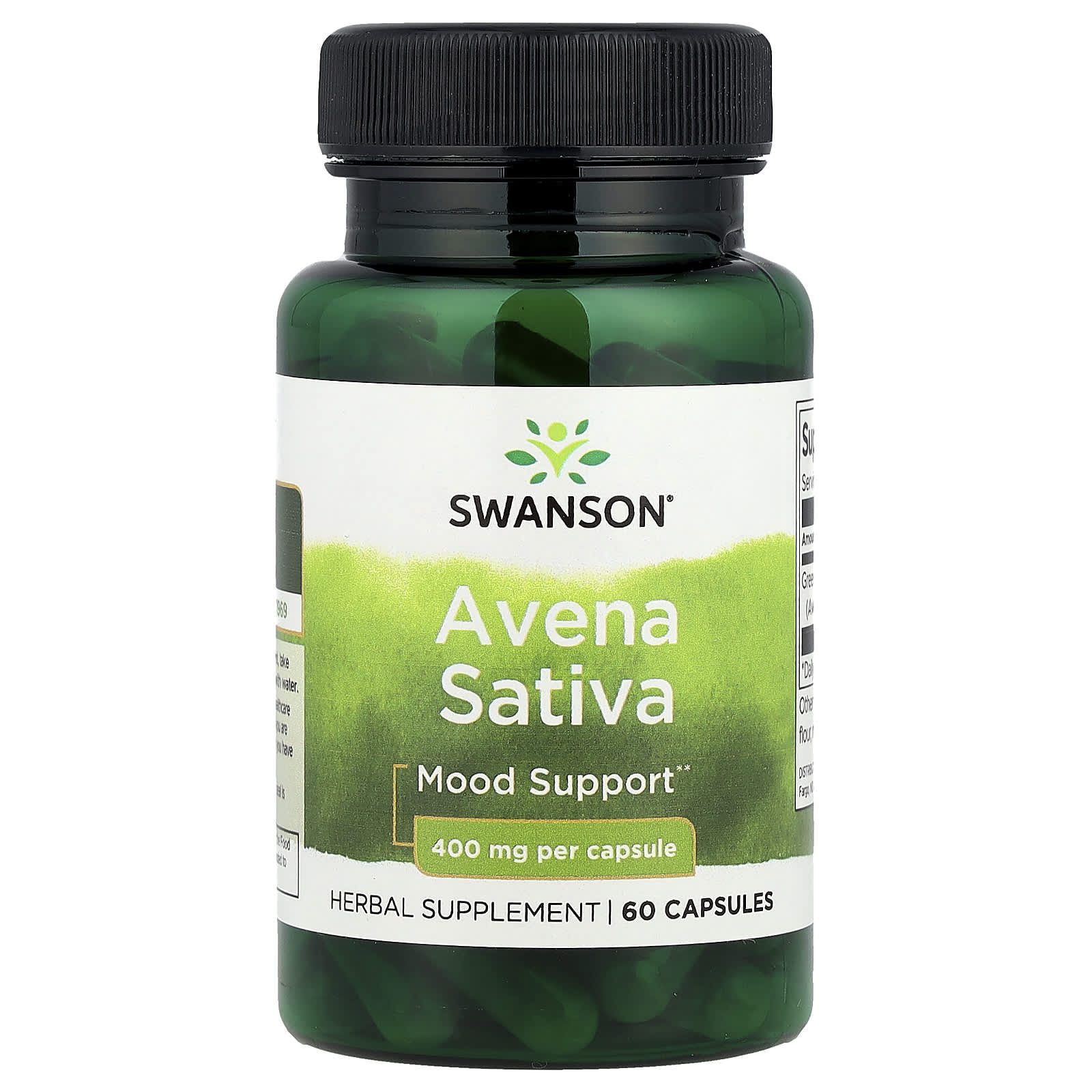 Swanson, Avena Sativa, 400 mg, 60 Capsules - Image 1
