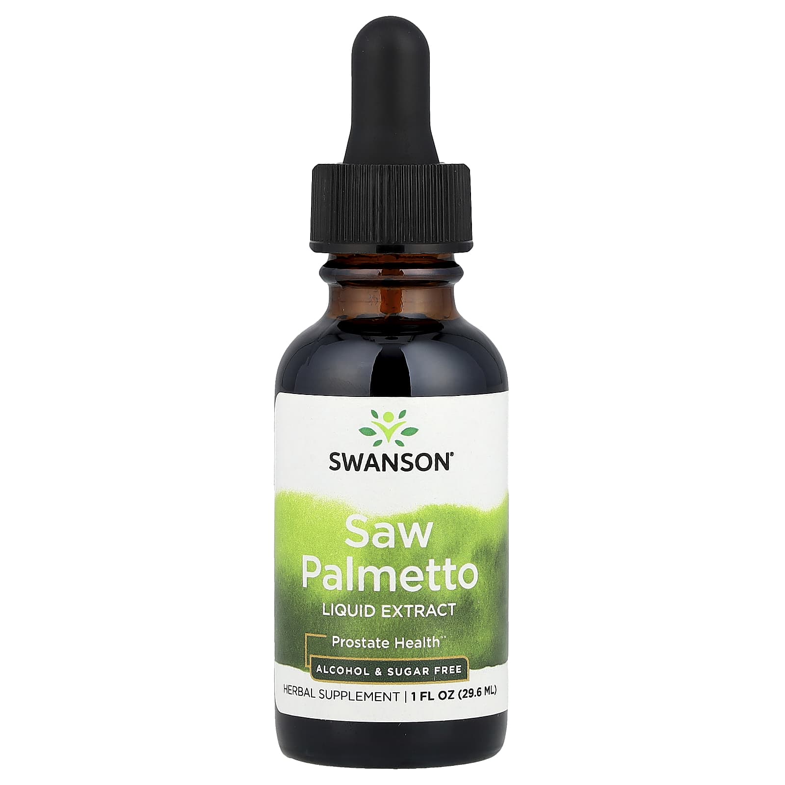 Swanson, Saw Palmetto Liquid Extract, Alcohol & Sugar Free, 1 fl oz (29.6 ml) (1 g per Serving) - Image 1