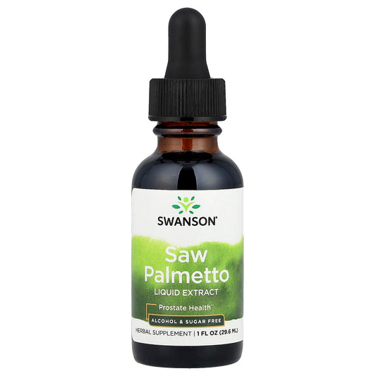 Swanson, Saw Palmetto Liquid Extract, Alcohol & Sugar Free, 1 fl oz (29.6 ml) (1 g per Serving) - Image 1