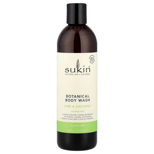 Sukin, Botanical Body Wash, All Skin Types, Lime & Coconut, 16.91 fl oz (500 ml) - Image 1