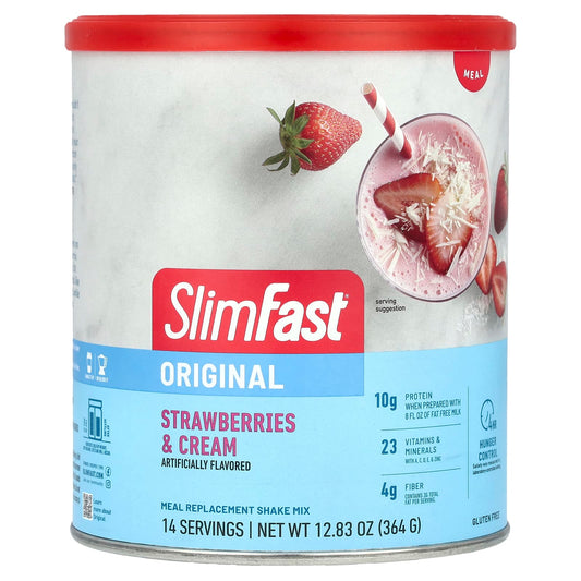 SlimFast, Original, Meal Replacement Shake Mix, Strawberries & Cream, 12.83 oz (364 g) - Image 1
