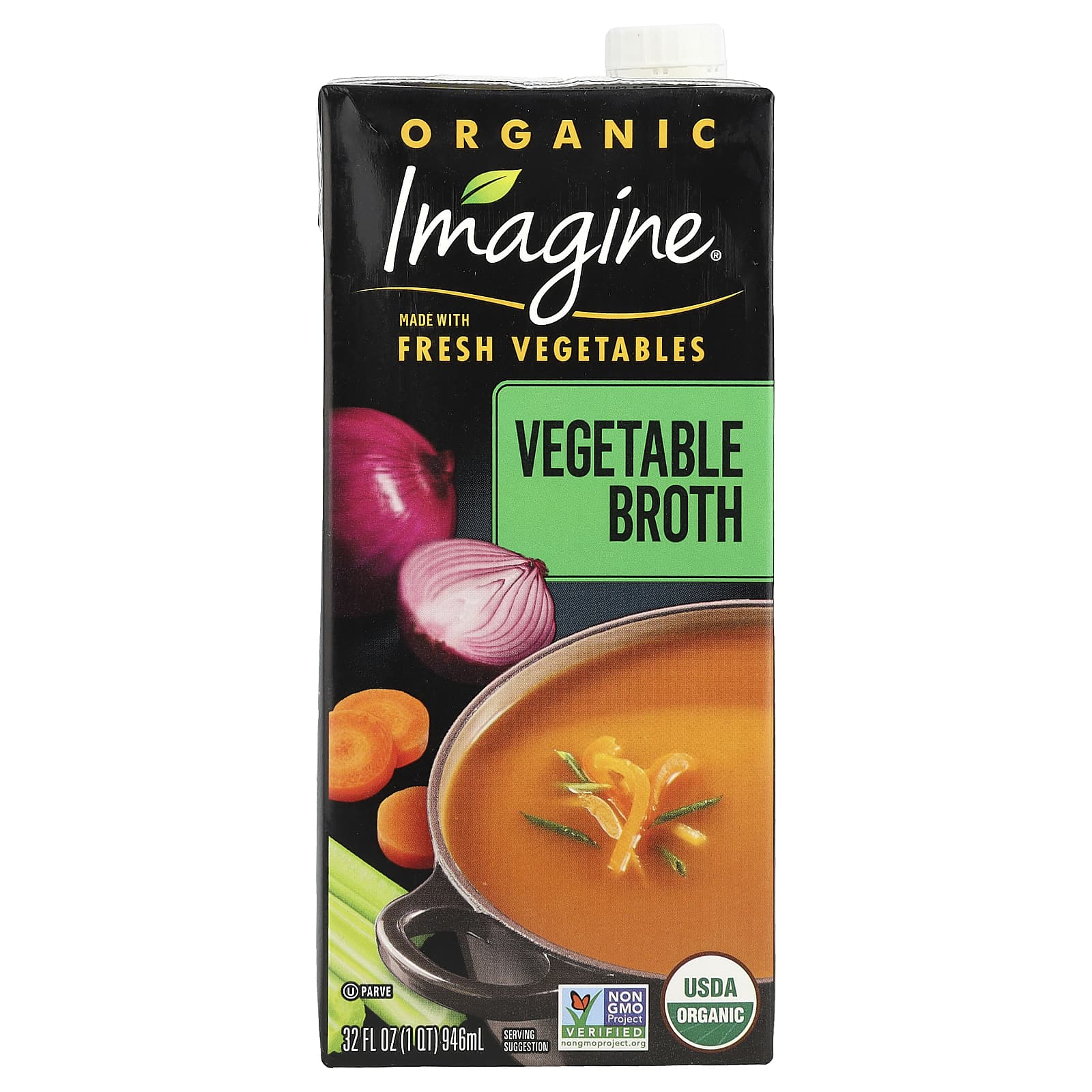 Organic Vegetable Broth by Imagine Soups, 32 fl oz, USDA Organic - Image 1