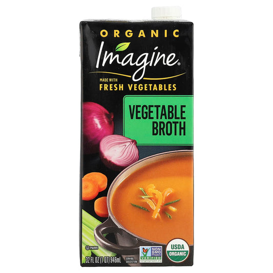 Organic Vegetable Broth by Imagine Soups, 32 fl oz, USDA Organic - Image 1