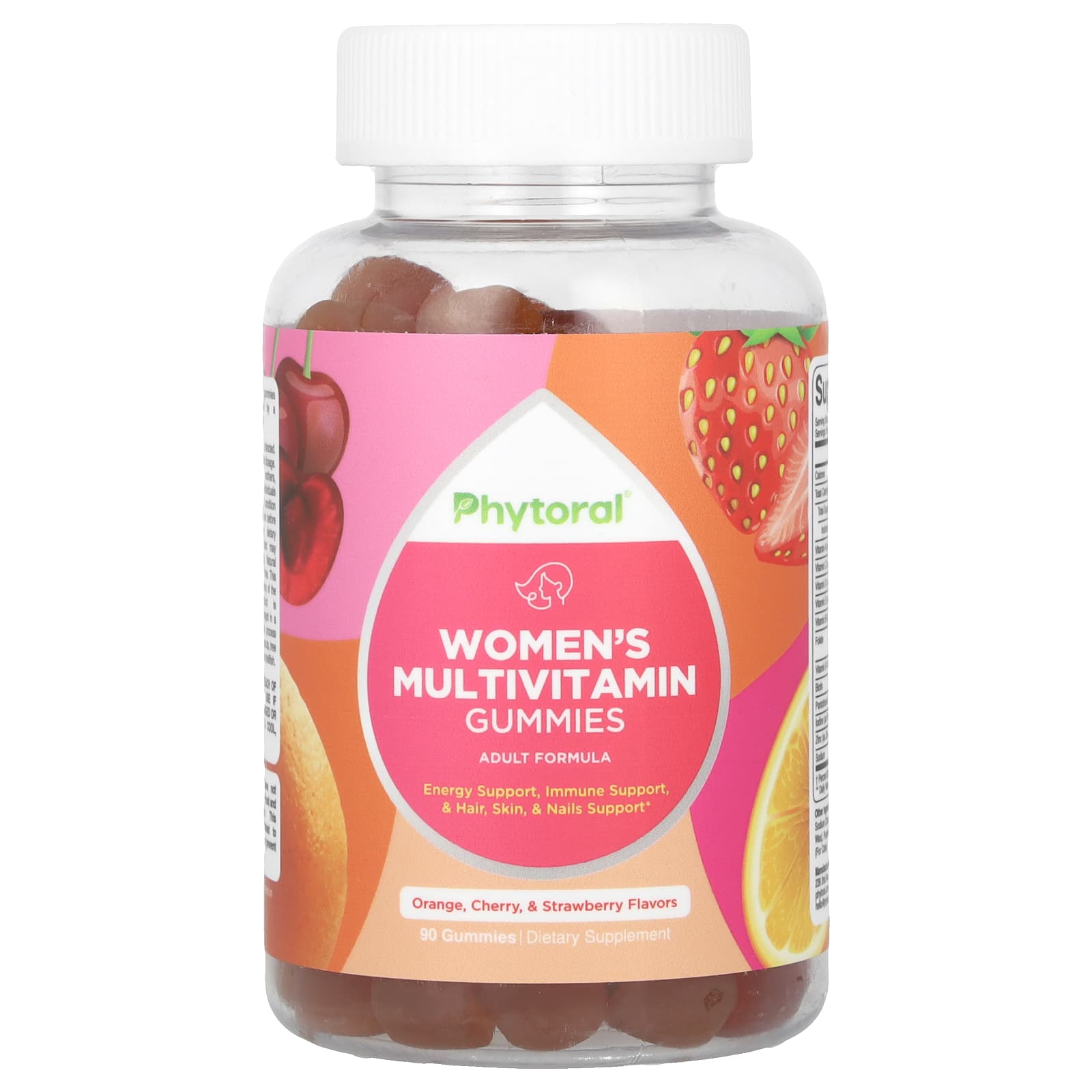 Phytoral, Women's Multivitamin Gummies, Orange, Cherry & Strawberry, 90 Gummies - Image 1