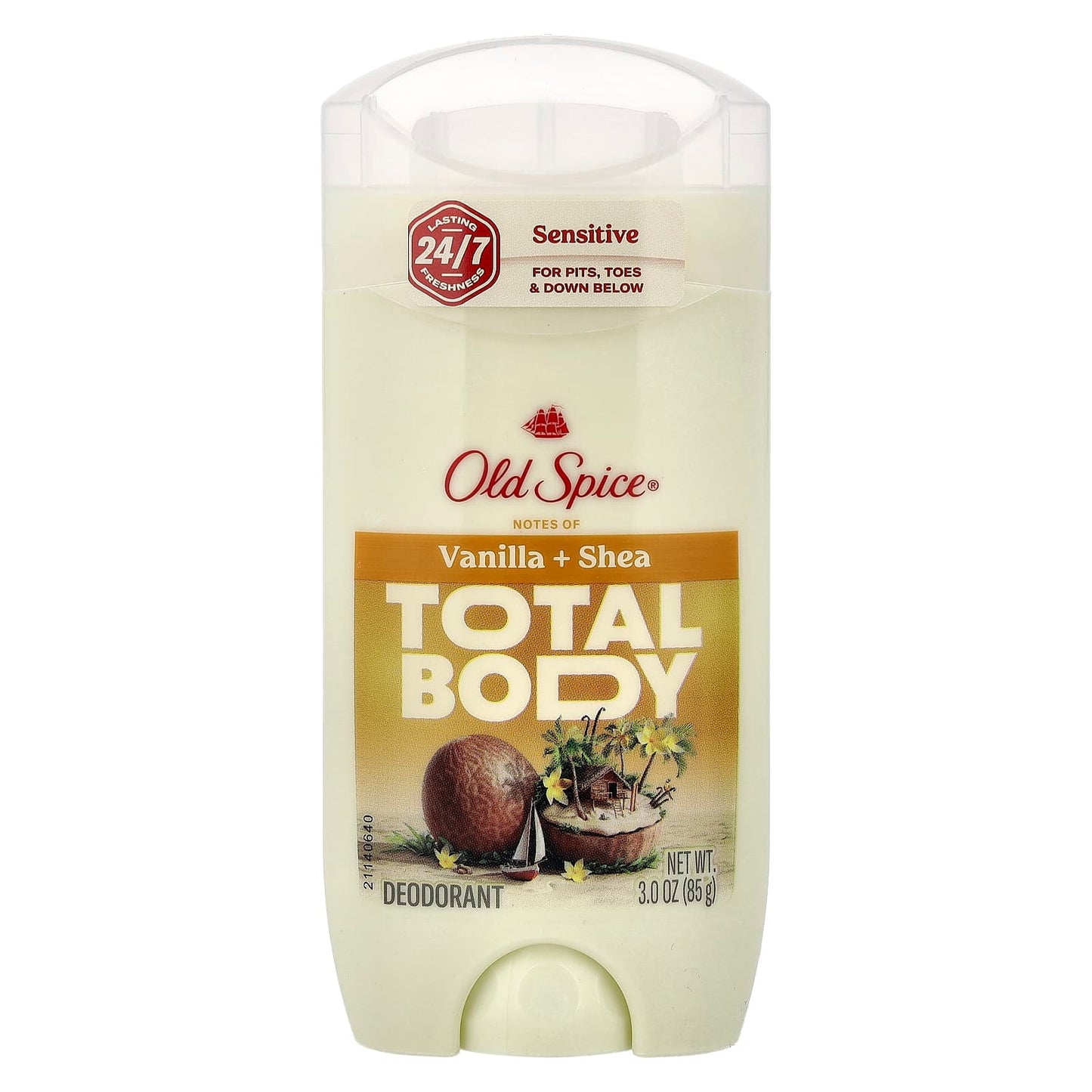 Old Spice, Gentle Man's Total Body, Deodorant Stick, Aluminum Free, Vanilla + Shea, 3 oz (85 g) - Image 1