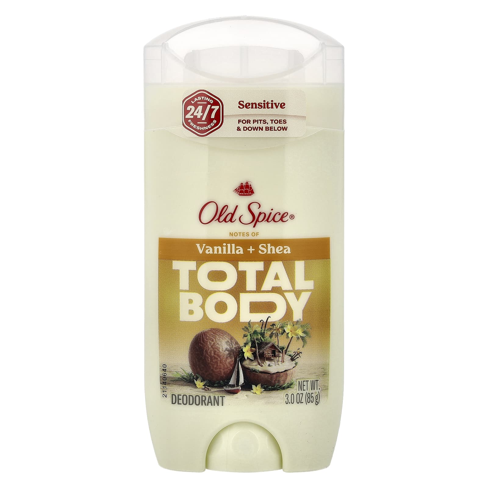 Old Spice, Gentle Man's Total Body, Deodorant Stick, Aluminum Free, Vanilla + Shea, 3 oz (85 g) - Image 1