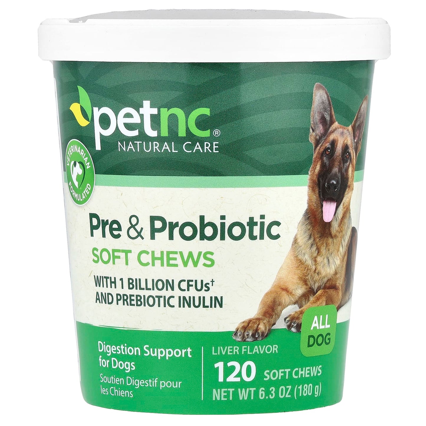 petnc NATURAL CARE, Pre & Probiotic Soft Chews, All Dog, Liver, 120 Soft Chews, 6.3 oz (180 g) - Image 1