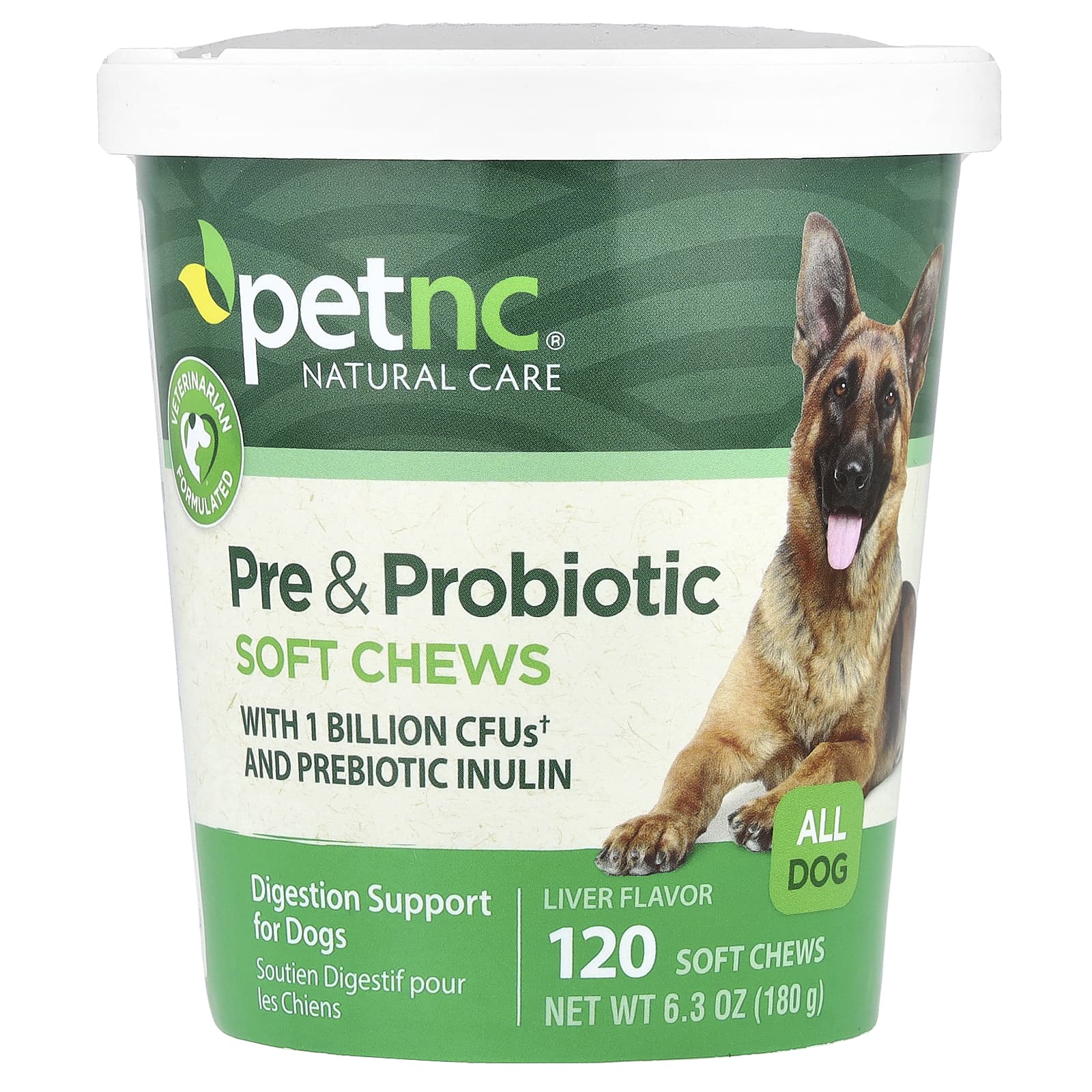 petnc NATURAL CARE, Pre & Probiotic Soft Chews, All Dog, Liver, 120 Soft Chews, 6.3 oz (180 g) - Image 1