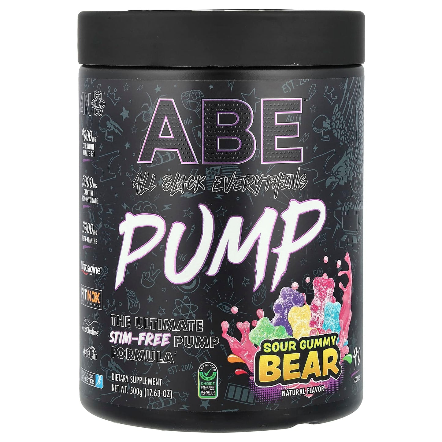 ABE Pump Non-Stim Formula for Intense Workouts, 17.63 oz (500 g) - Image 1