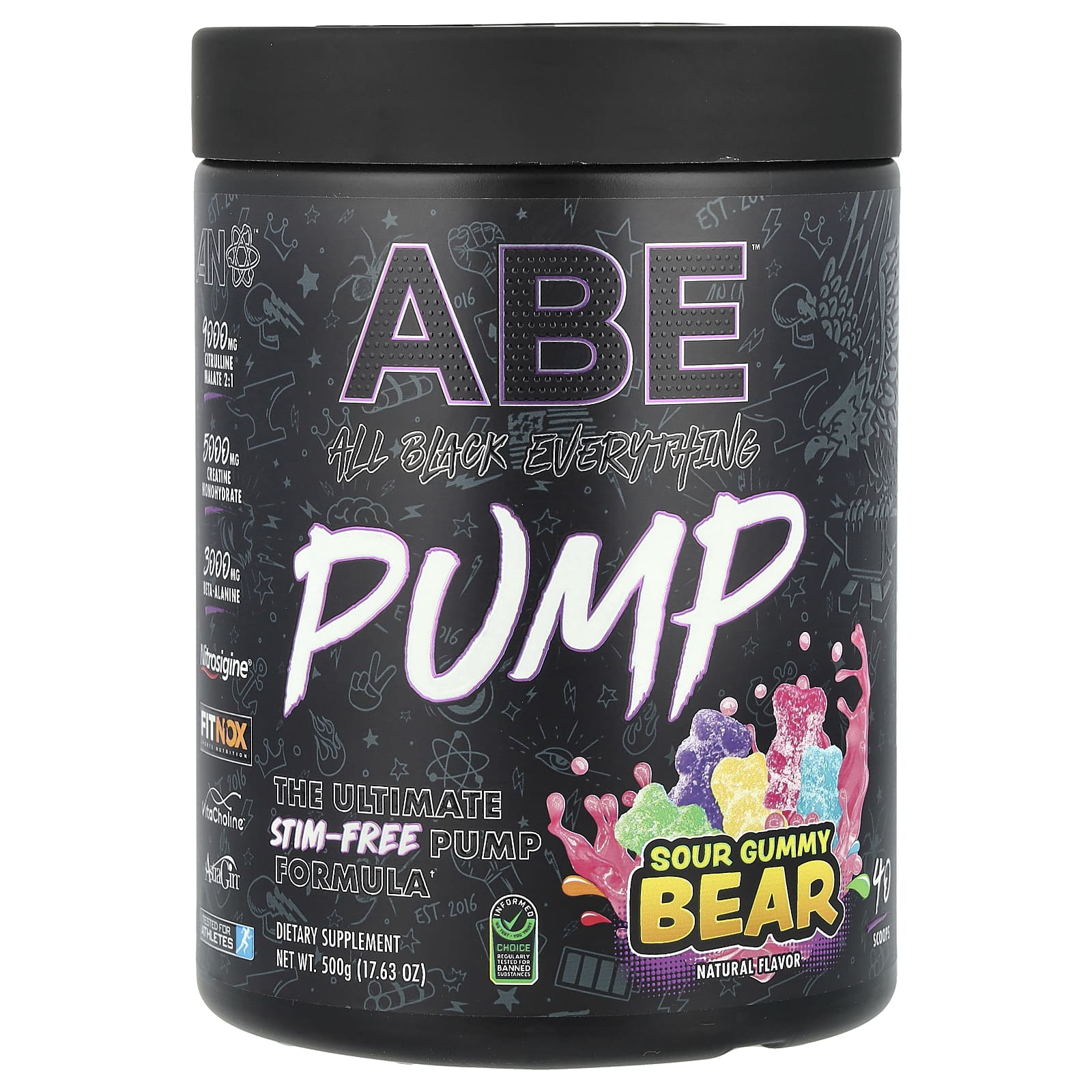 ABE Pump Non-Stim Formula for Intense Workouts, 17.63 oz (500 g) - Image 1