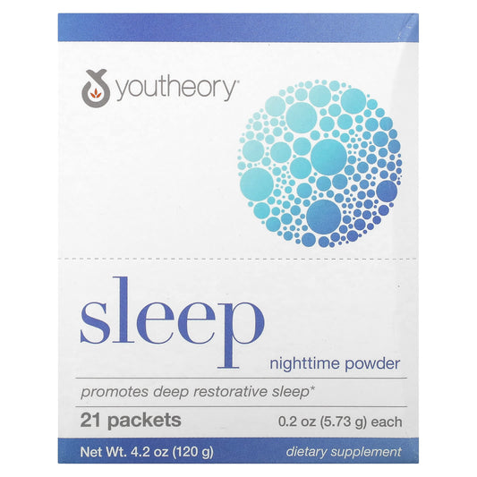 Youtheory, Sleep, Nighttime Powder, 21 Packets, 0.2 oz (5.73 g) Each - Image 1