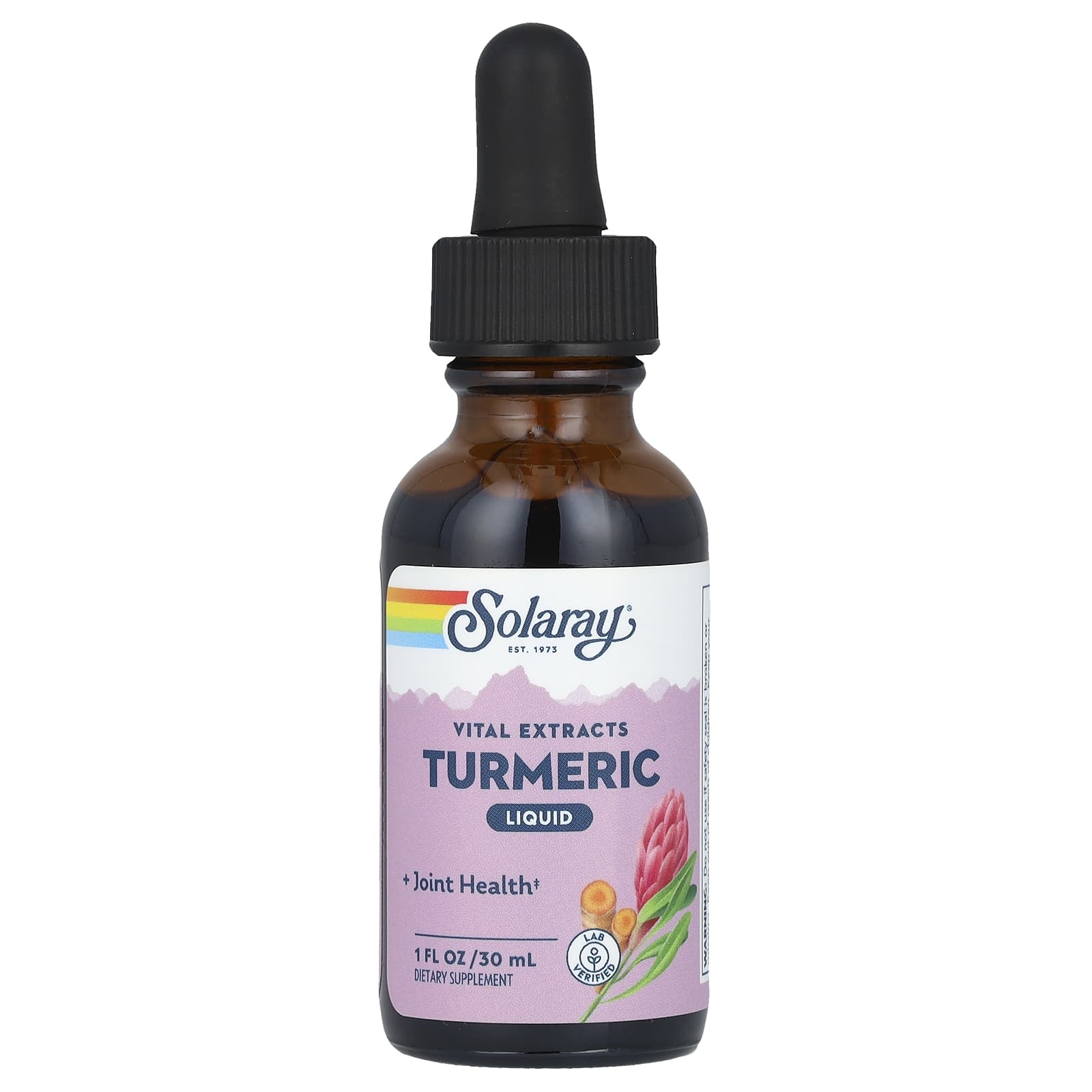 Solaray, Vital Extracts, Turmeric Liquid, 1,000 mg, 1 fl oz (30 ml) - Image 1