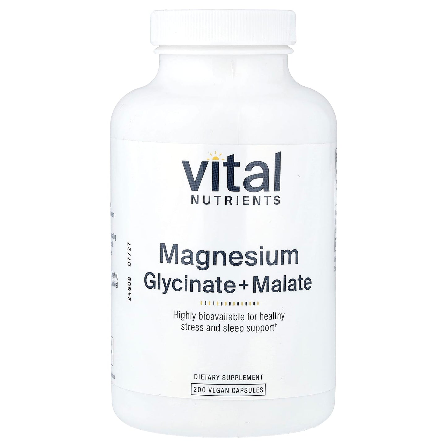 Vital Nutrients, Magnesium, Glycinate + Malate, 200 Vegan Capsules (120 mg per Capsule) - Image 1
