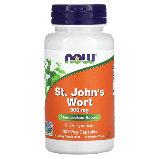 NOW Foods, St. John's Wort, 300 mg, 100 Veg Capsules - Image 1