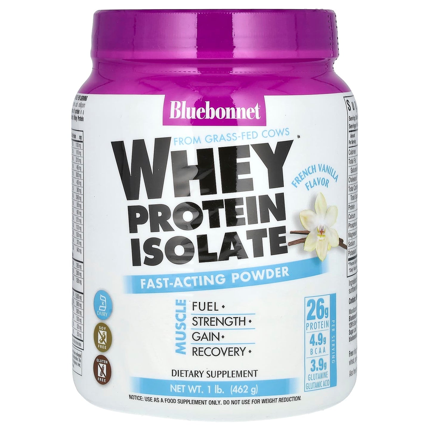<strong>Bluebonnet Nutrition Whey Protein Isolate</strong> - 1 lb French Vanilla - Image 1