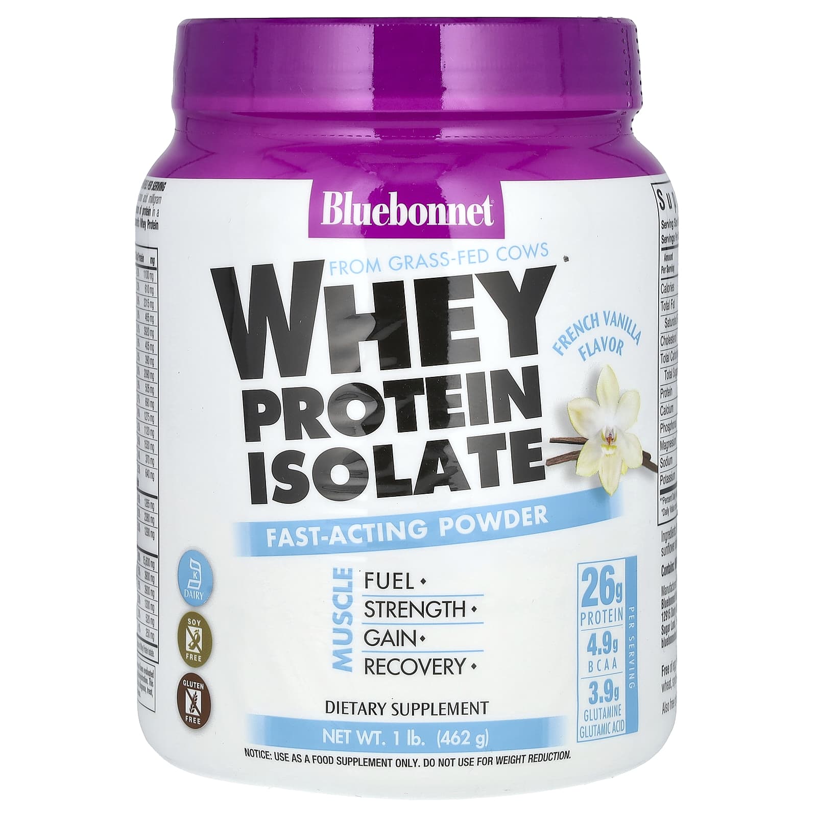 <strong>Bluebonnet Nutrition Whey Protein Isolate</strong> - 1 lb French Vanilla - Image 1