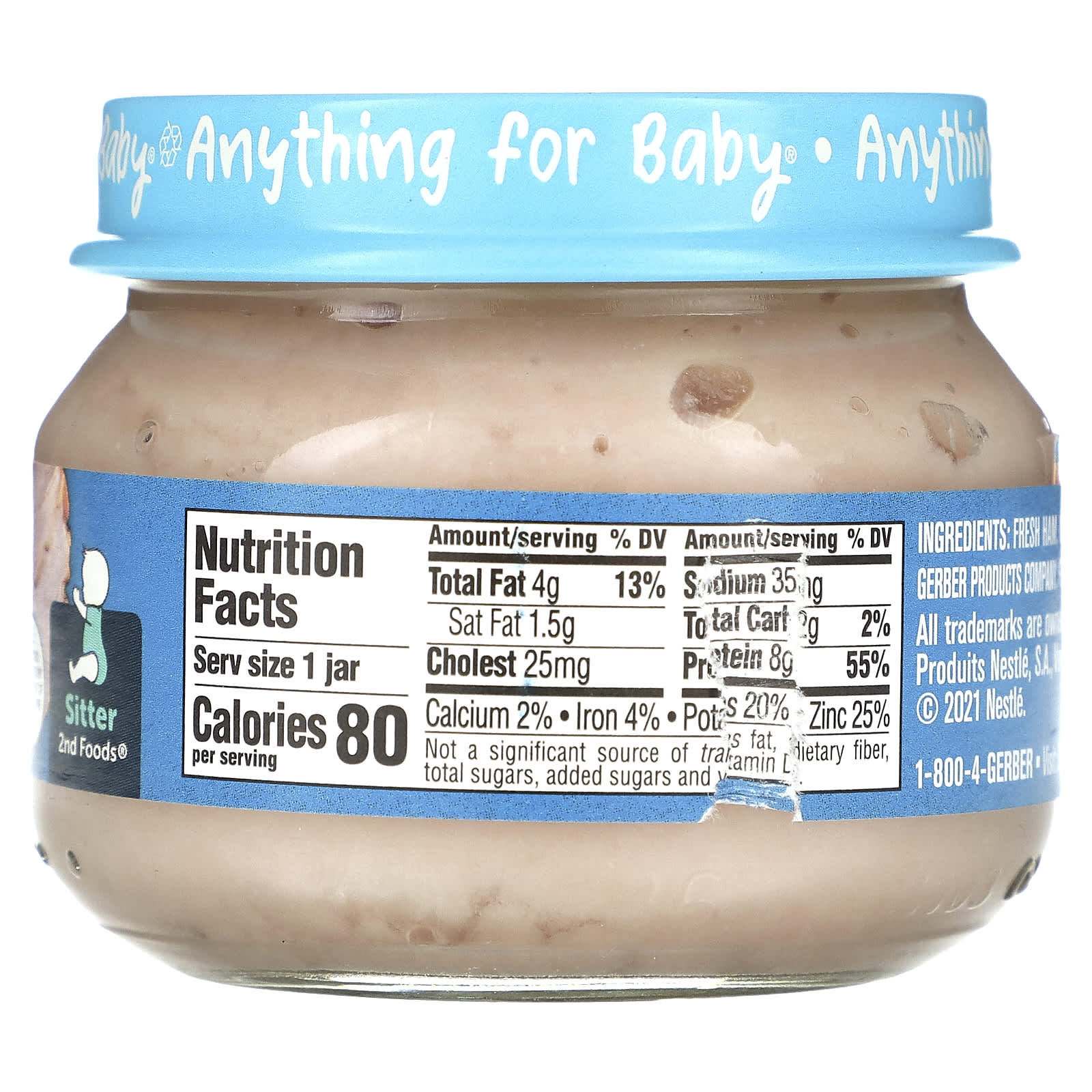 Gerber Baby Food - Ham and Gravy 2nd Foods, 2.5 oz - Image 2