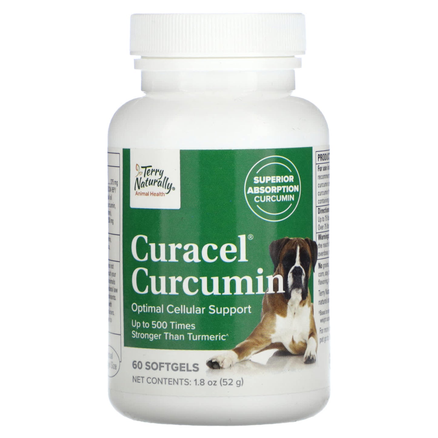 Terry Naturally, Curacel Curcumin, Optimal Cellular Support, For Dogs, 60 Softgels - Image 1