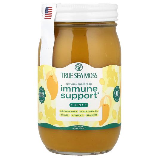 True Sea Moss, Natural Superfood, Immune Support 5 In 1, Mango, 16 fl oz (473 g) - Image 1