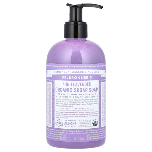 Dr. Bronner's Organic Sugar Soap, Lavender - Face, Body & Hair Care - Image 1