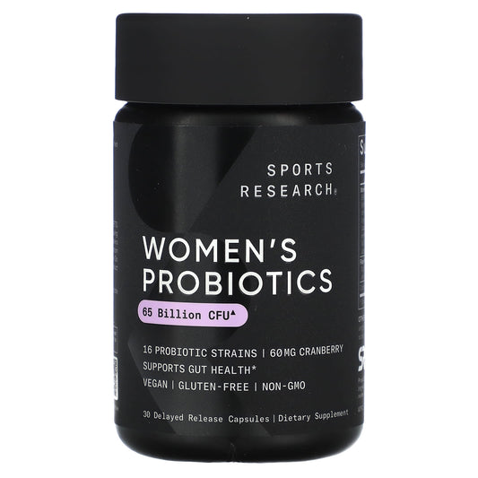 Sports Research, Women's Probiotics, Cranberry, 65 Billion CFU, 30 Delayed Release Capsules - Image 1