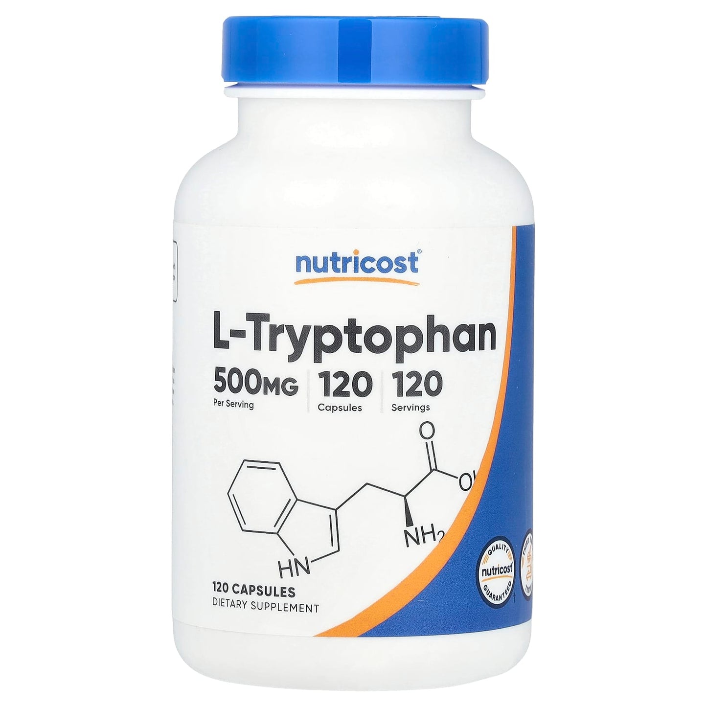 Nutricost, L-Tryptophan, 500 mg, 120 Capsules - Image 1