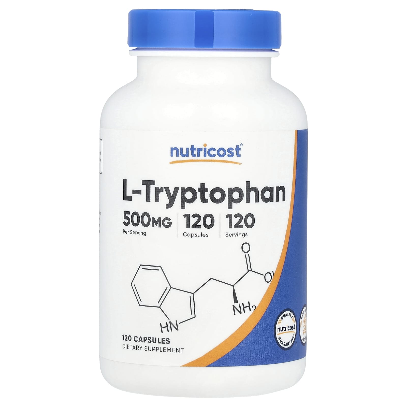 Nutricost, L-Tryptophan, 500 mg, 120 Capsules - Image 1