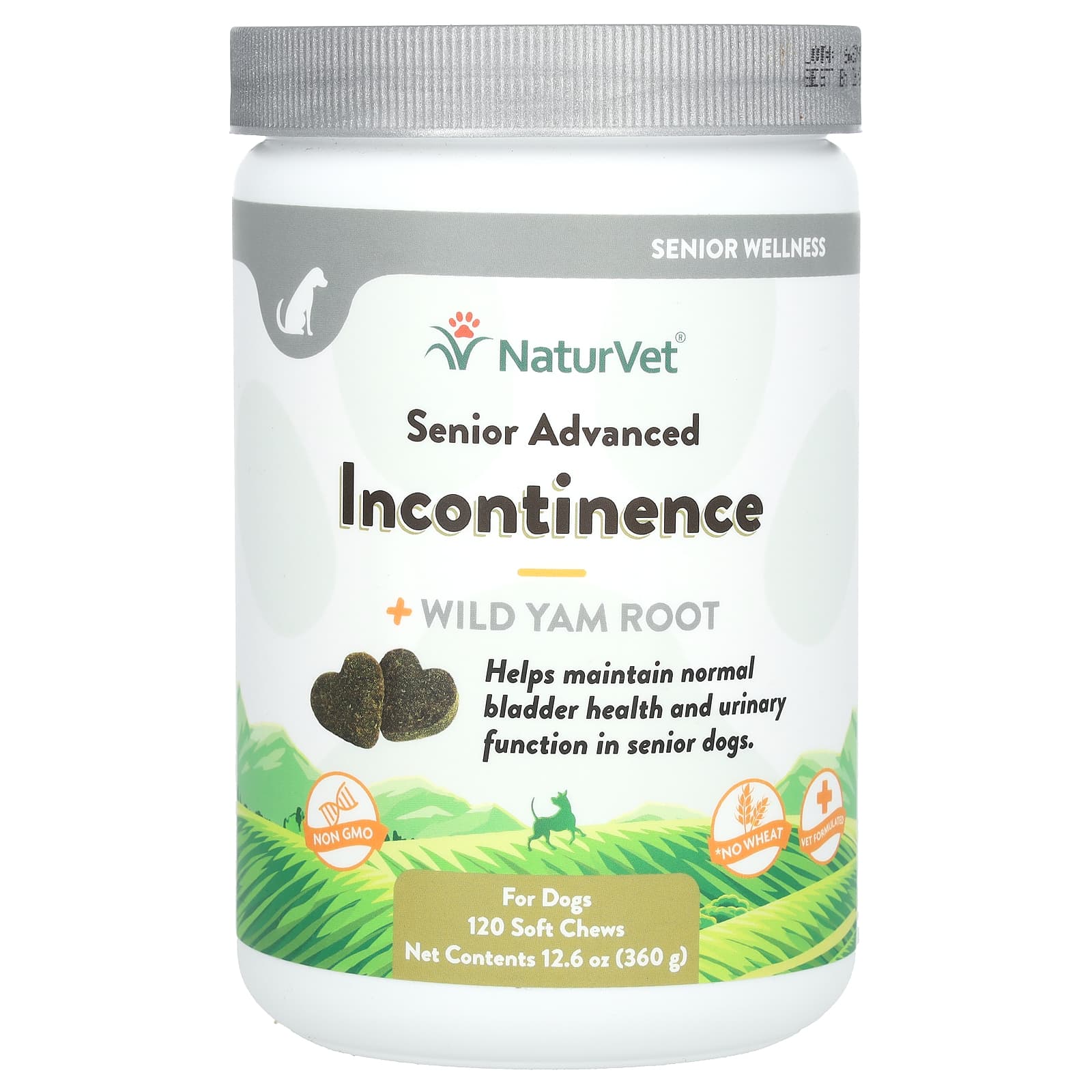 NaturVet, Senior Advanced Incontinence + Wild Yam Root, For Dogs, 120 Soft Chews, 12.6 oz (360 g) - Image 1