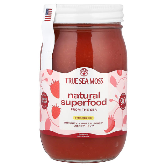 True Sea Moss, Natural Superfood, From The Sea, Strawberry , 16 fl oz (473 g) - Image 1