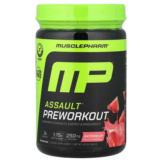 MusclePharm, Assault Energy + Strength, Pre-Workout, Watermelon, 12.1 oz (344 g) - Image 1