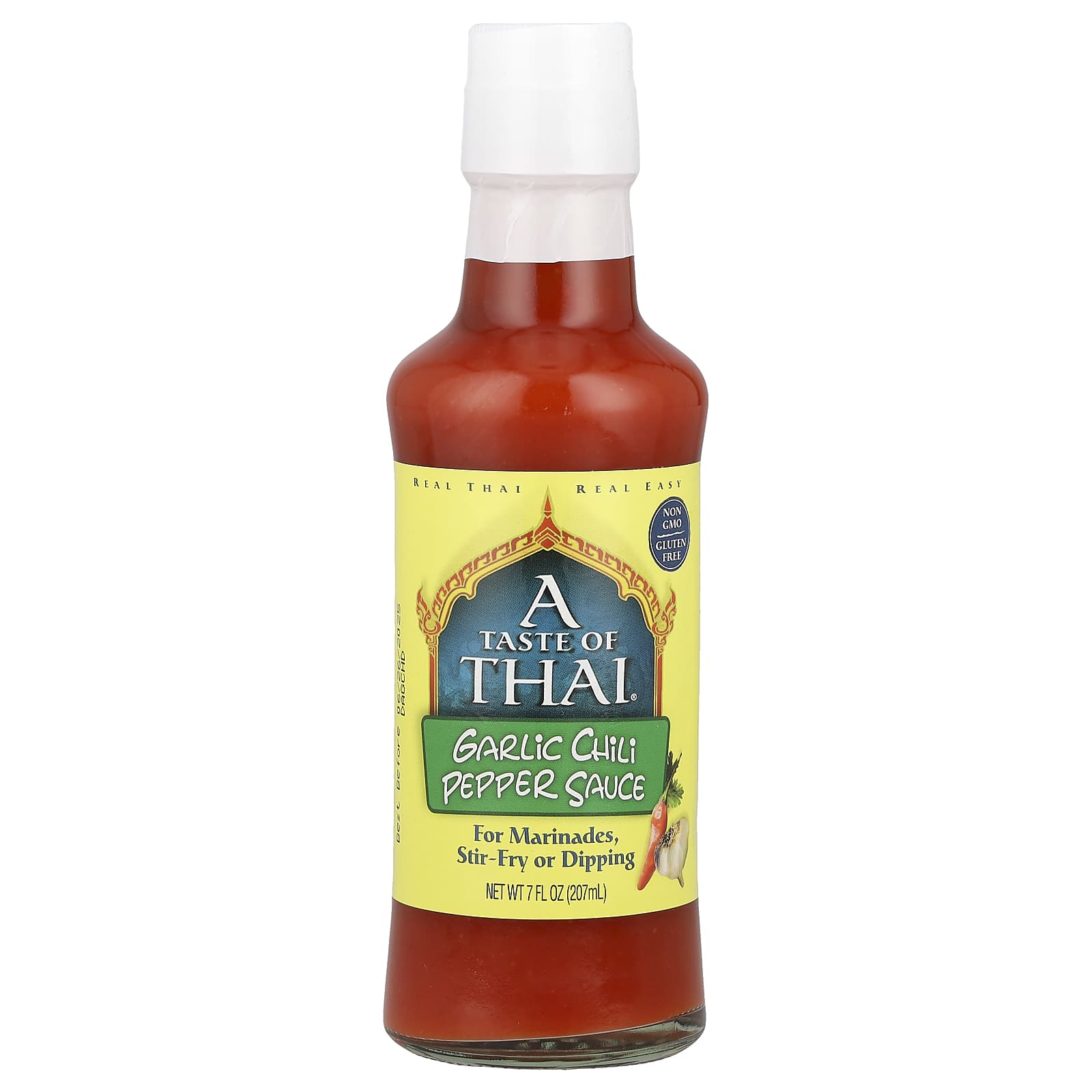 Authentic Thai Garlic Chili Pepper Sauce 7 fl oz - Non GMO & Gluten Free - Image 1