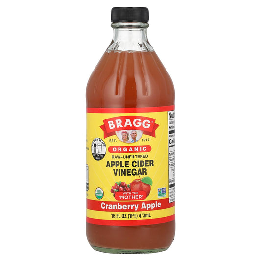 Unfiltered Organic Apple Cider Vinegar with Mother & Cranberry, 16 fl oz - Image 1