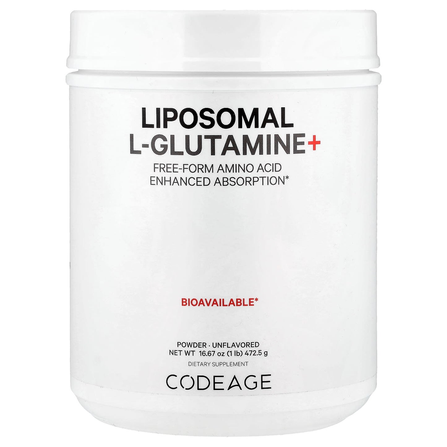 Codeage Liposomal L-Glutamine Powder Supplement, 5000mg, 3-Month Supply - Image 1