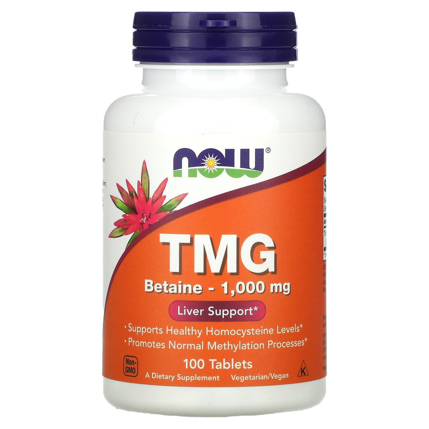 NOW Foods, TMG, 1,000 mg, 100 Tablets - Image 1