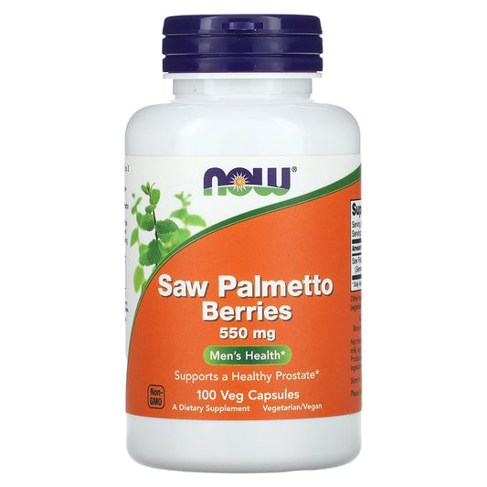 NOW Foods, Saw Palmetto Berries, Men's Health, 550 mg, 100 Veg Capsules - Image 1