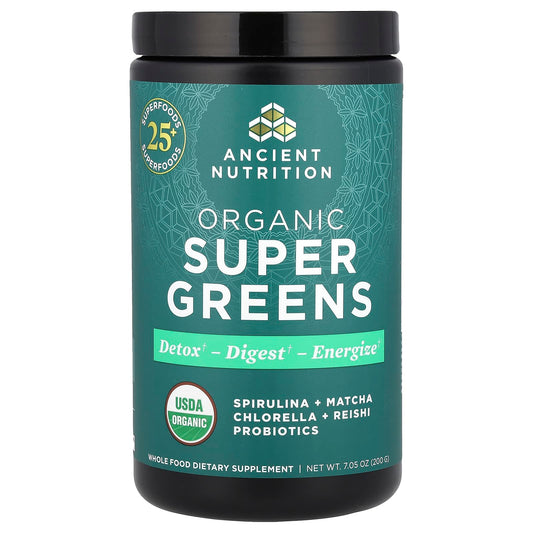 Ancient Nutrition Organic Super Greens Powder - Detox, Energize & Thrive - Image 1