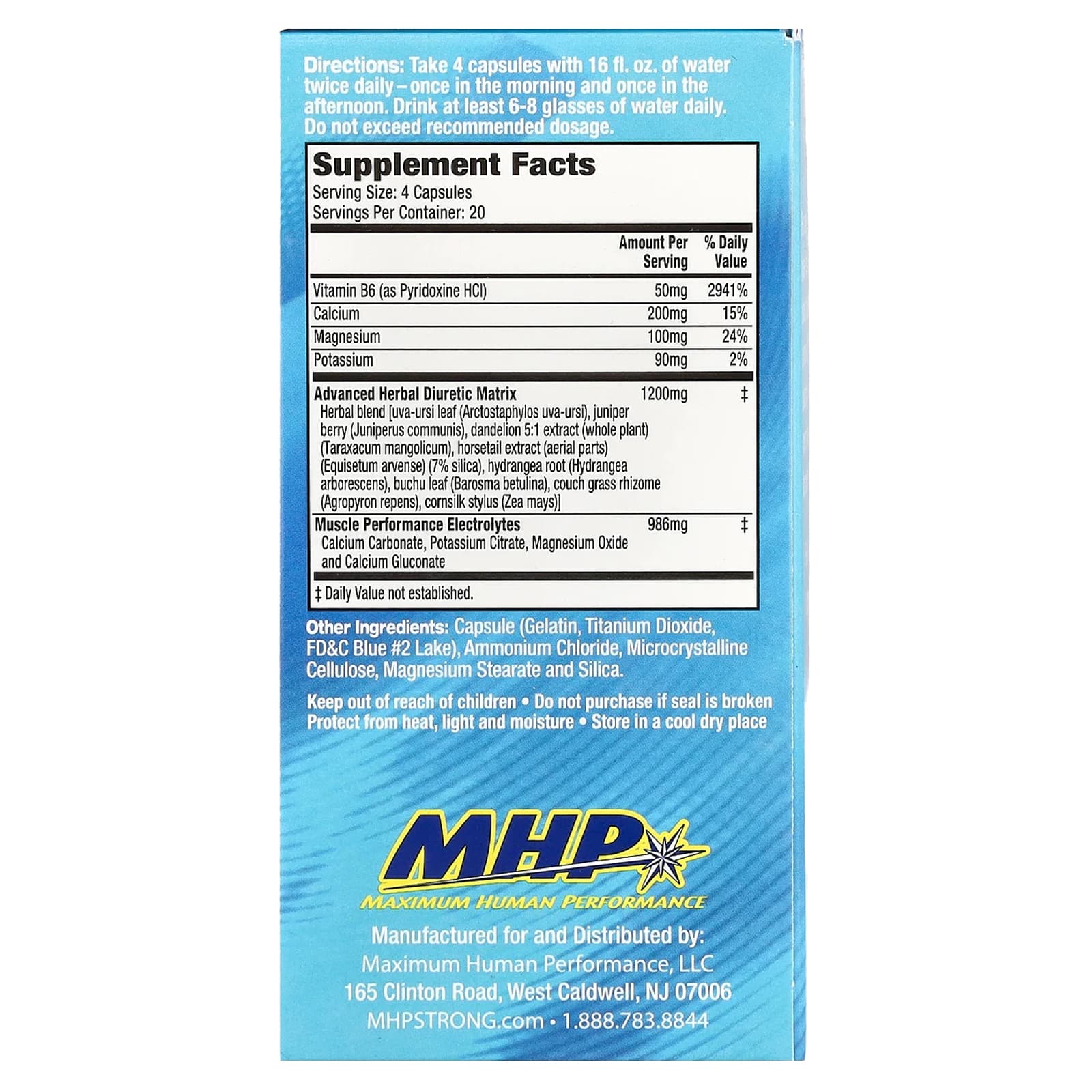 MHP, XPEL® Diuretic, Maximum Strength, Caffeine Free , 80 Capsules - Image 2